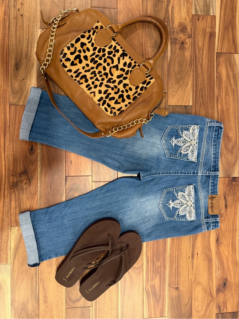 Soundgirl Blue Boyfriend Jeans with Embellished Back Pockets